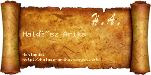 Halász Arika névjegykártya